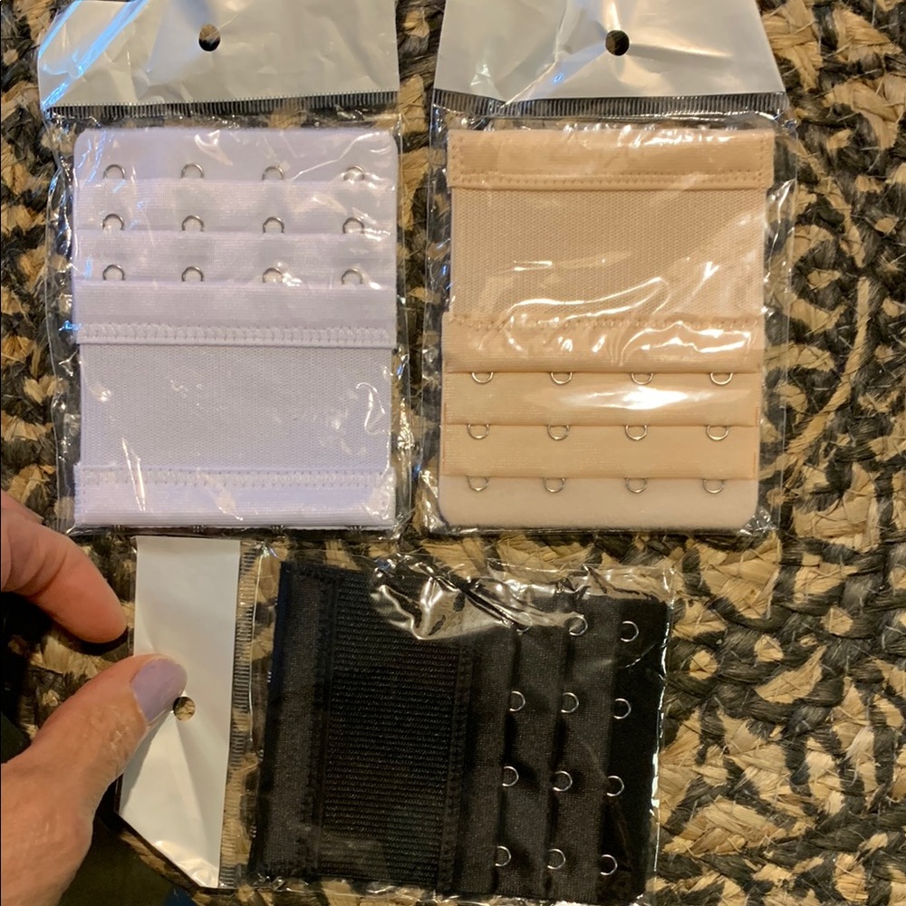 Amazon Essentials Bra Extender Set - White, Beige, Black